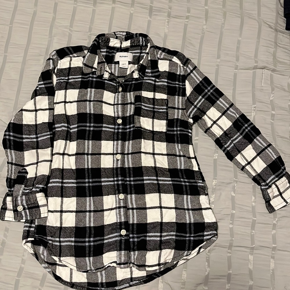 Soft girls button up flannel shirt